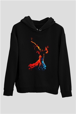 Flamenko Siyah Unisex Hoodie