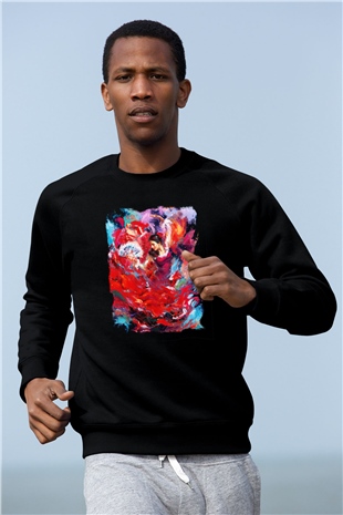 Flamenko Siyah Unisex Sweatshirt