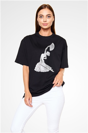 Flamenko Siyah Oversize Tişört Oversize T-shirt - TişörtFabrikası
