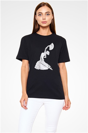 Flamenko Siyah Unisex Tişört T-Shirt - TişörtFabrikası