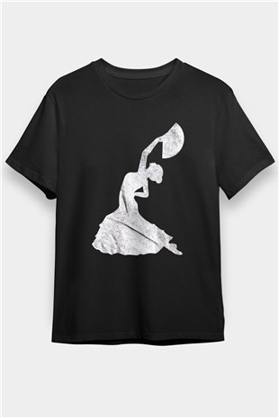 Flamenko Siyah Unisex Tişört T-Shirt - TişörtFabrikası