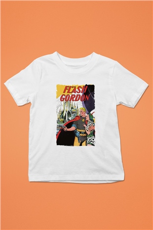 Flash Gordon Beyaz Unisex  Çocuk Tişört