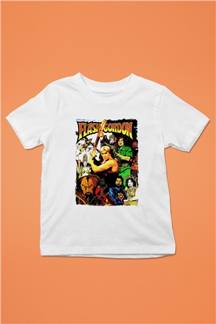 Flash Gordon Beyaz Unisex  Çocuk Tişört