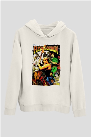 Flash Gordon Beyaz Unisex Hoodie