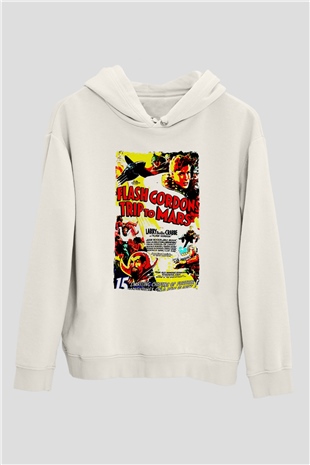 Flash Gordon Beyaz Unisex Hoodie