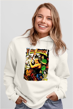 Flash Gordon Beyaz Unisex Hoodie