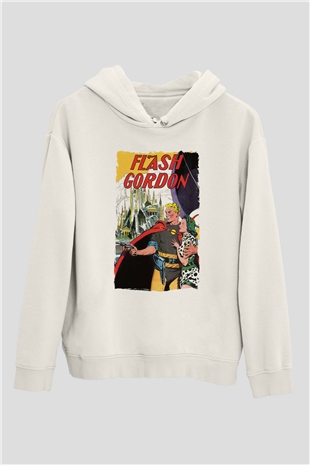 Flash Gordon Beyaz Unisex Hoodie