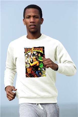 Flash Gordon Beyaz Unisex  Sweatshirt