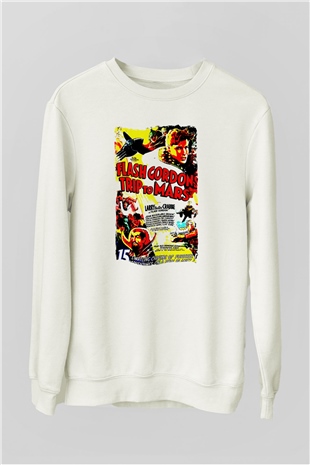 Flash Gordon Beyaz Unisex  Sweatshirt