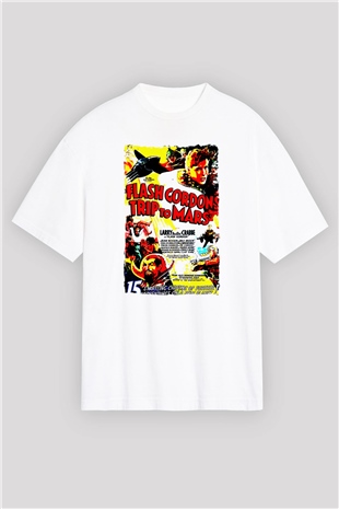 Flash Gordon Beyaz Oversize Tişört