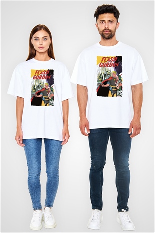 Flash Gordon Beyaz Oversize Tişört
