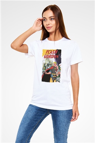 Flash Gordon Beyaz Unisex Tişört