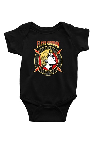 Flash Gordon Siyah Bebek Body - Zıbın
