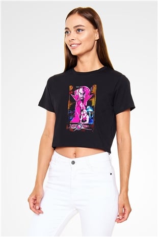 Flash Gordon Siyah   Crop Top Tişört