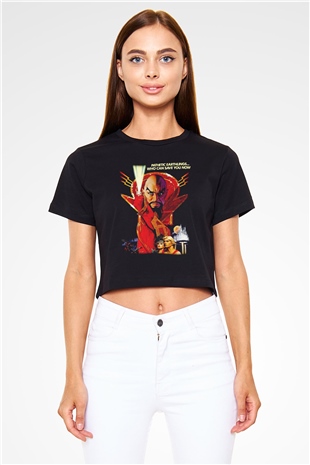 Flash Gordon Siyah   Crop Top Tişört