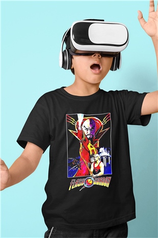 Flash Gordon Siyah Unisex  Çocuk Tişört