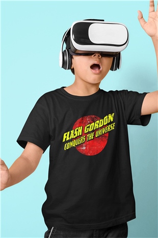 Flash Gordon Siyah Unisex  Çocuk Tişört