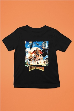 Flash Gordon Siyah Unisex  Çocuk Tişört