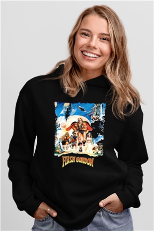Flash Gordon Siyah Unisex Hoodie