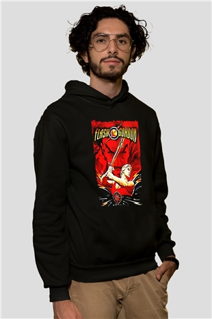Flash Gordon Siyah Unisex Hoodie