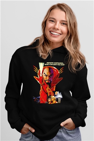 Flash Gordon Siyah Unisex Hoodie