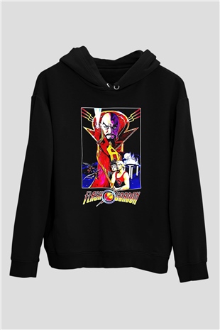 Flash Gordon Siyah Unisex Hoodie