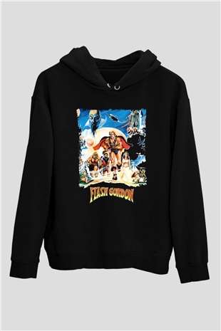Flash Gordon Siyah Unisex Hoodie