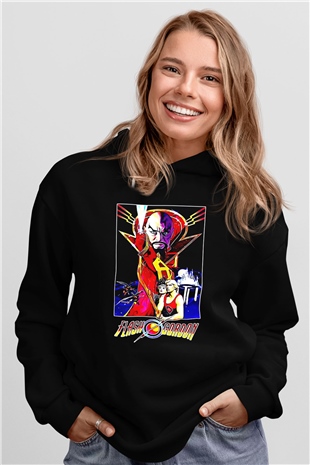 Flash Gordon Siyah Unisex Hoodie