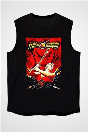 Flash Gordon Siyah Unisex  Kolsuz Tişört