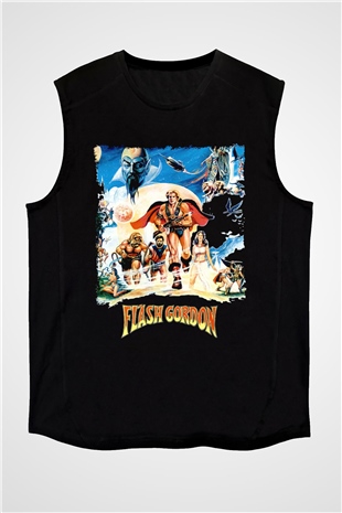 Flash Gordon Siyah Unisex  Kolsuz Tişört