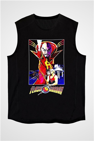 Flash Gordon Siyah Unisex  Kolsuz Tişört