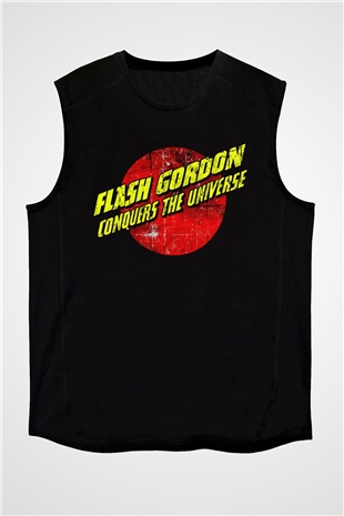 Flash Gordon Siyah Unisex  Kolsuz Tişört