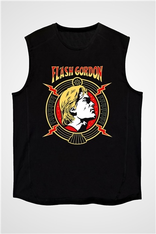 Flash Gordon Siyah Unisex  Kolsuz Tişört