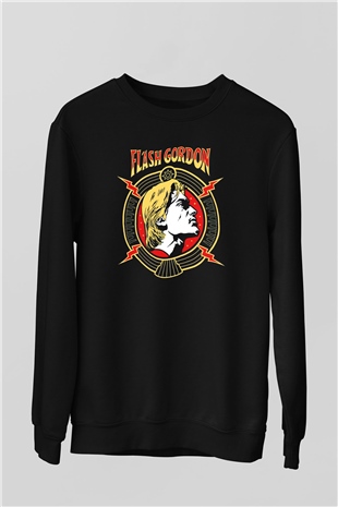 Flash Gordon Siyah Unisex  Sweatshirt