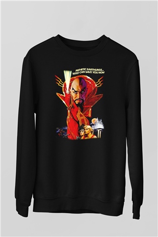 Flash Gordon Siyah Unisex  Sweatshirt