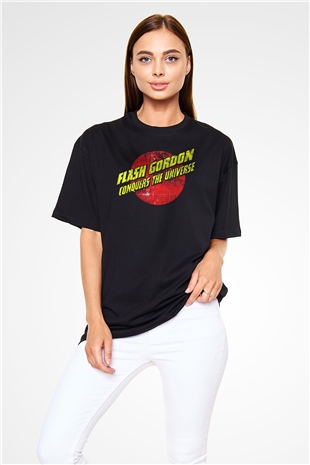 Flash Gordon Siyah Oversize Tişört