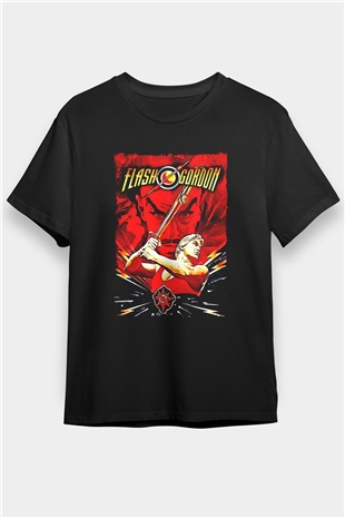 Flash Gordon Siyah Unisex Tişört