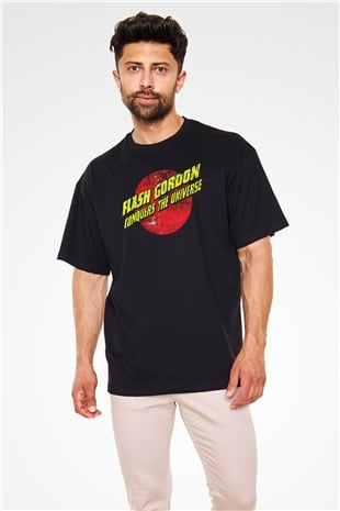 Flash Gordon Siyah Oversize Tişört