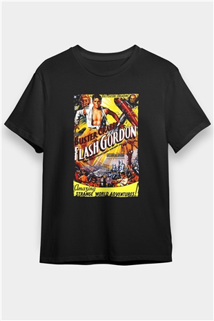 Flash Gordon Siyah Unisex Tişört