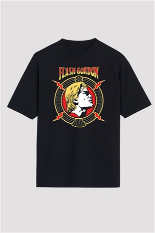 Flash Gordon Siyah Oversize Tişört