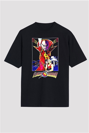 Flash Gordon Siyah Oversize Tişört