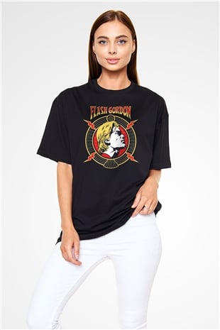 Flash Gordon Siyah Oversize Tişört