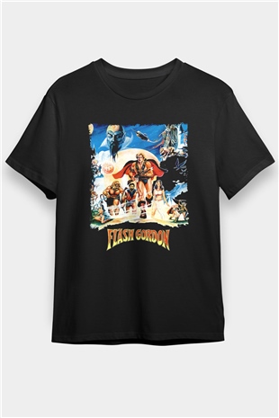 Flash Gordon Siyah Unisex Tişört