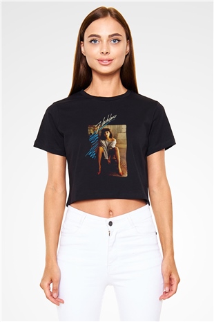 Flashdance Siyah   Crop Top Tişört