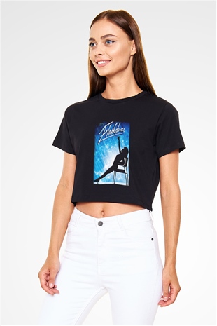 Flashdance Siyah Crop Top Tişört
