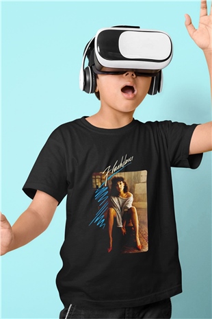 Flashdance Siyah Unisex  Çocuk Tişört