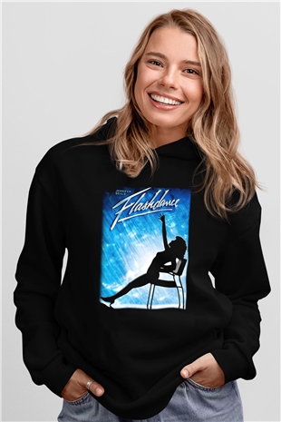 Flashdance Siyah Unisex Kapüşonlu Sweatshirt