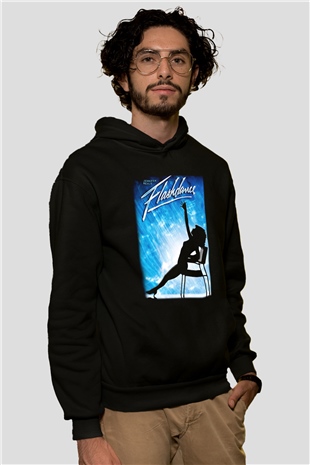 Flashdance Siyah Unisex Kapüşonlu Sweatshirt