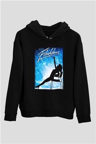Flashdance Siyah Unisex Kapüşonlu Sweatshirt