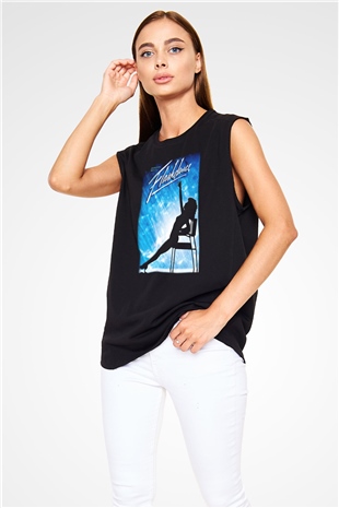 Flashdance Siyah Unisex Kolsuz Tişört